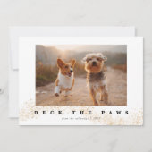 Deck The Pawsかわいいペットの写真クリスマス シーズンカード (正面)