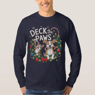 Deck the Paws - Christmas おもしろい Pet Mischief T-Shi Tシャツ