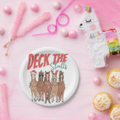 Deck the Stalls Funny Christmas Horse Lovers ペーパープレート (パーティー)