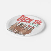 Deck the Stalls Funny Christmas Horse Lovers ペーパープレート (アングル)