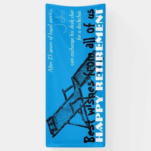 Deckchairの幸せな退職パーティーの旗 横断幕 (縦)