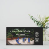 Deckchairsのパーソナライズな退職の保存日付 セーブザデート (スタンド正面)