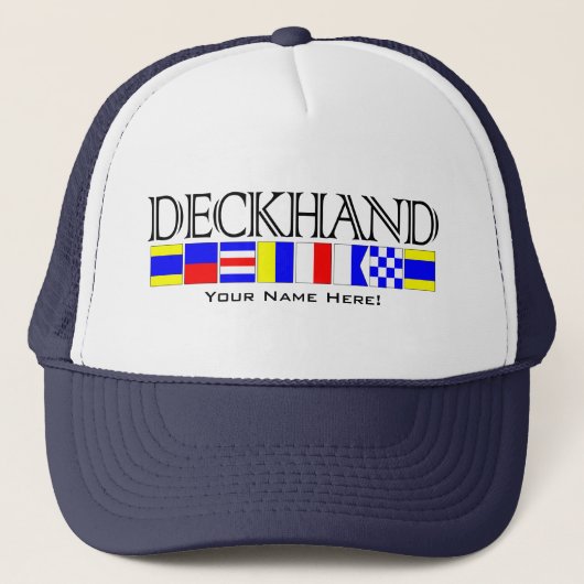 Deckhand Title in 航海の Signalあなたの名前にフラグ キャップ (正面)