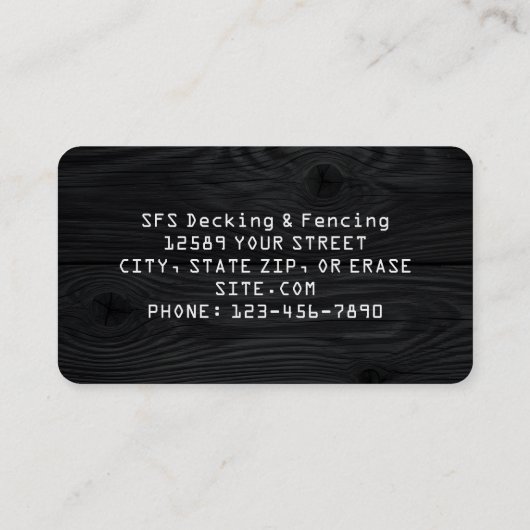 Decking and Fencing Custom QR 名刺 (裏面)