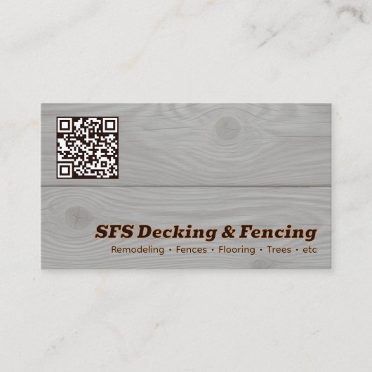 Decking & Fencing Business QR Vcard 名刺 (正面)