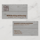 Decking & Fencing Business QR Vcard 名刺 (正面/裏面)