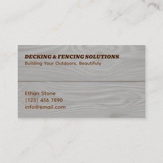 Decking & Fencing Business QR Vcard 名刺 (裏面)