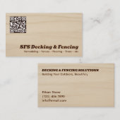 Decking & Fencing Business QR Vcard 名刺 (正面/裏面)