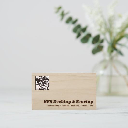 Decking & Fencing Business QR Vcard 名刺 (スタンド正面)