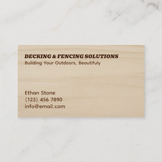 Decking & Fencing Business QR Vcard 名刺 (裏面)