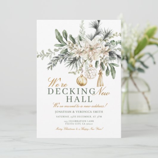 Decking New Halls Holiday Christmas Housewarming 招待状 (スタンド正面)