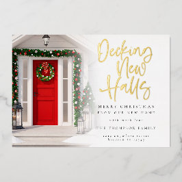 Decking New Holesクリスマスフォトオーバーレイラグジュアリー 箔シーズンカード