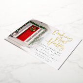 Decking New Holesクリスマスフォトオーバーレイラグジュアリー 箔シーズンカード (回転した状態)