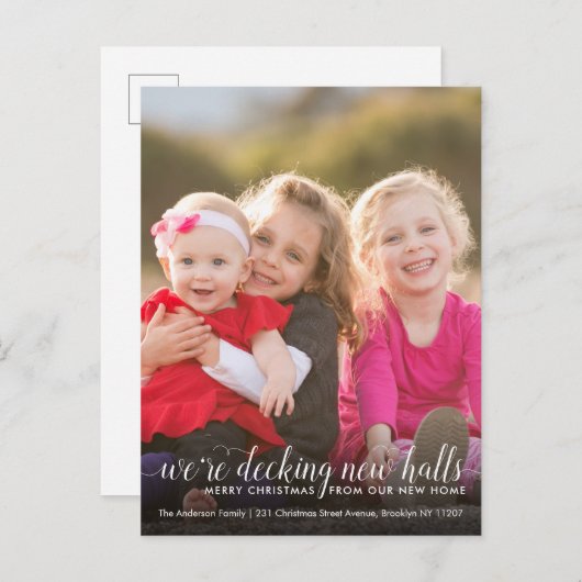 Decking New Holesクリスマスフォトホリデームービング 案内ポストカード (正面/裏面)