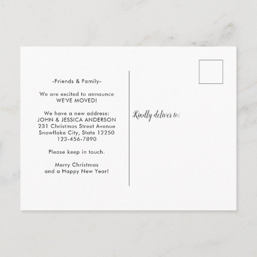 Decking New Holesクリスマスフォトホリデームービング 案内ポストカード (裏面)