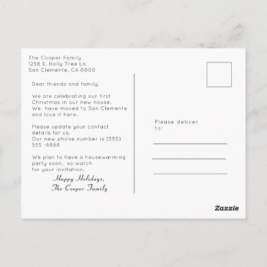 Decking New Holesクリスマス引っ越しました写真 ポストカード (裏面)