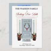 Decking New Holesブルードアクリスマスフォトムービング 案内状 (正面/裏面)