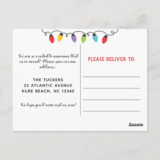 Decking New Holes Lightsかわいい動く告知 ポストカード (裏面)