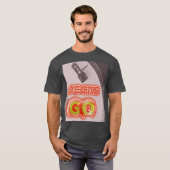 Decks GO DJターンテーブルビニールjunkie mi disco Tシャツ (正面フル)