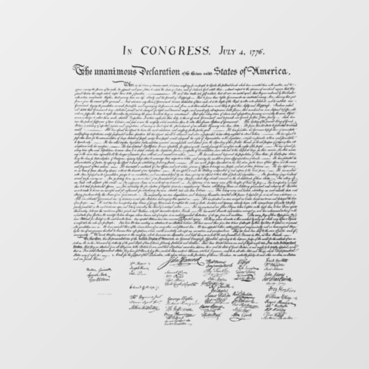 Declaration of Independence ウィンドウサイン (シート)