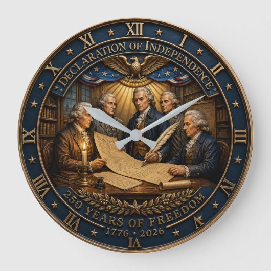 Declaration of Independence 250th Anniversary ラージ壁時計 (正面)