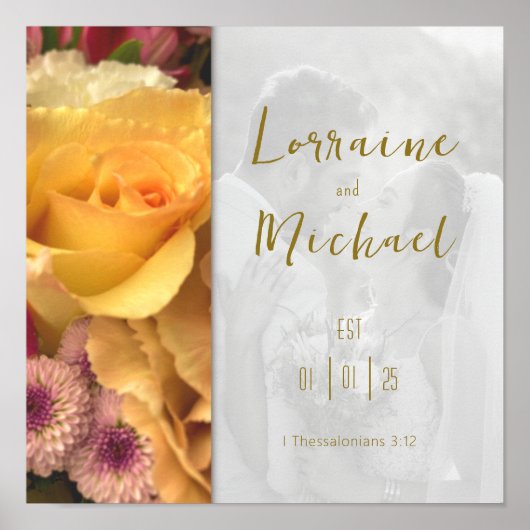 Declaration of Love Yellow Rose Picture Poster ポスター (正面)