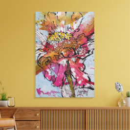 Declining Zinnia 001 Painting / Artist Larry Lerew キャンバスプリント