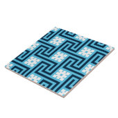 Decoのギリシャ人の鍵、スカイブルーおよび海軍 タイル (側面)