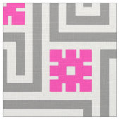 Decoのギリシャ人の鍵、灰色/灰色および明るい赤紫色のピンク ファブリック (クローズアップ)