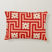 Decoのギリシャ人の鍵、珊瑚のオレンジおよびベージュ アクセントクッション (裏面)