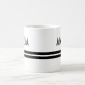 Decoのストライプな一流のモノグラムの白黒 コーヒーマグカップ (中央)