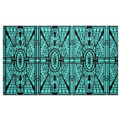 Decoの建築パターン、ターコイズおよび黒 ファブリック (ファットクウォーター)