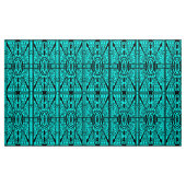 Decoの建築パターン、ターコイズおよび黒 ファブリック (ヤード)