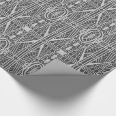Decoの建築パターン、銀製灰色/灰色 ラッピングペーパー (角)