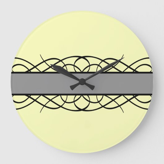 Decoの灰色の華麗さ ラージ壁時計 (正面)