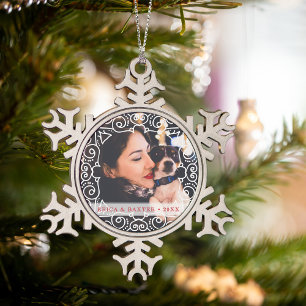 Decoフレームフォト スノーフレークピューターオーナメント