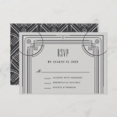 DecoフレームモダンRSVPエンクロージャカード – グレー エンクロージャーカード (正面/裏面)