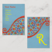 DECOモノグラムオレンジブルーイエロー 名刺 (正面/裏面)