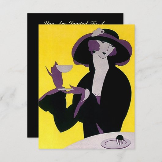 DECO卒業TEA社会招待状EZ2アップデート 招待状 (正面/裏面)