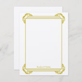 Deco黄褐色のフレームの結婚式のカスタムはノート感謝していしています ノートカード (正面/裏面)