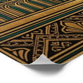 Deco Celestial Sun Portal Poster | Gold Teal Cathe ポスター (角)