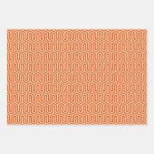 Deco Egyptian Motif、ターコイズ、オレンジ、Blk/白 ラッピングペーパーシート (正面2)