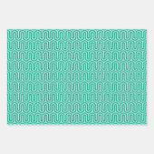 Deco Egyptian Motif、ターコイズ、オレンジ、Blk/白 ラッピングペーパーシート (正面)