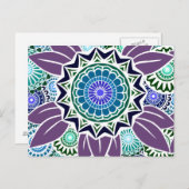 Deco Fandangoの紫と青 ポストカード (正面/裏面)