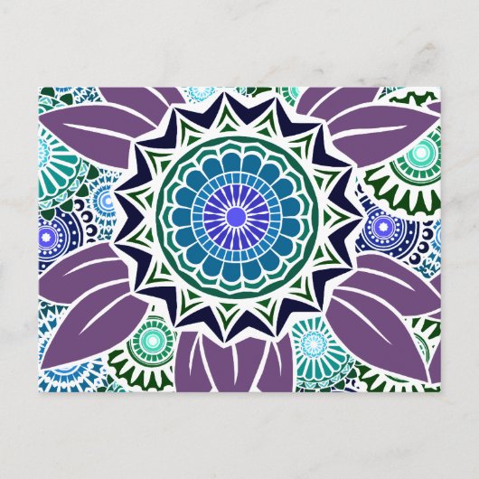 Deco Fandangoの紫と青 ポストカード (正面)