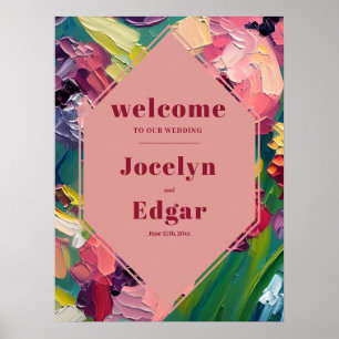 Deco Groovy Oil Painting 結婚's Welcome ポスター