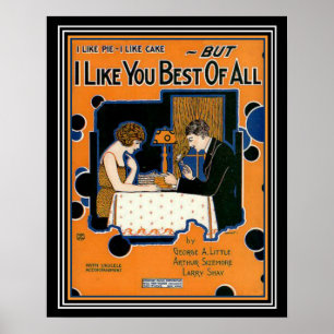 Deco 「I Like You 最高の of All」楽譜プリント ポスター