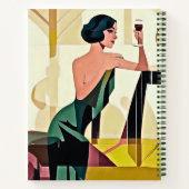 Deco Lady in Green モダン Art Journal ノートブック (裏面)