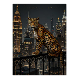 Deco Leopard: Art Deco Elegance ポスター