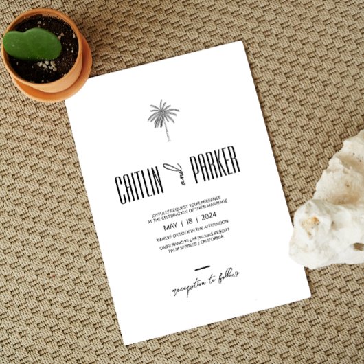Deco Palm ・ミニマルなBoho Chic ・目的地 招待状